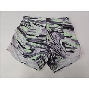 Lululemon Hotty Hot HR Short 4" Paint Glide Wrap Chrome Size 6 Womens